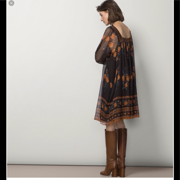 NWT Massimo Dutti M peasant dress floral BOHO - Picture 3 of 8